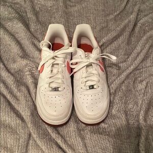 Nike White and Red Athletic Shoes